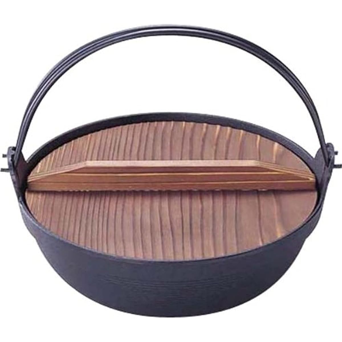 Iwachu Furusato Pot, Deep Type 21, Black Baked, Inner Diameter 21cm, IH Compatible, Nanbu Ironware 21108