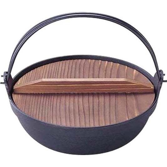 Iwachu Furusato Pot, Deep Type 21, Black Baked, Inner Diameter 21cm, IH Compatible, Nanbu Ironware 21108