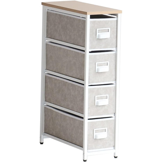 Market Chest 4 Tiers Ceramic Style Width 21x Depth 49x Height 77cm White K-3584WH