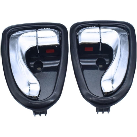 Car Parts Silver Black Chrome Interior Interior Door Handle Set Hyundia Axent 20002 2002 2002 2005 2005 2005 Frontoria left and right car parts (color: Chrome, size: Left Right Pair)