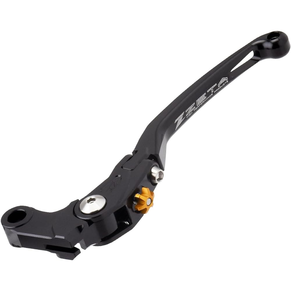 ZETA Pilot Lever Clutch Foldable Lever (Vertical, Front) Lever Type: L3WA Aluminum Black YZF-R1(00-15) MT-09(14-15) FZ8(11-14) ZS61-2415
