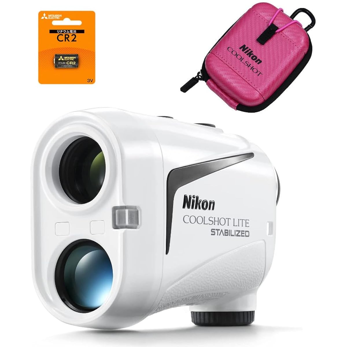 Nikon Golf Laser Distance Meter COOLSHOT LITE STABILIZED & Special Case CS-CS1 Pink & Battery CR-2