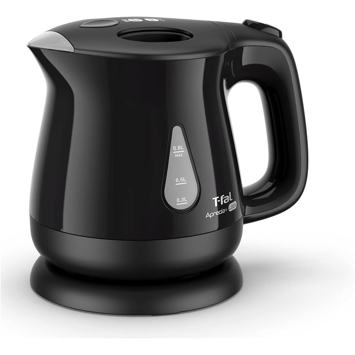 Tefal Electric Kettle 0.8L Tipping Hot Water Leak Lock Steam Saving Design "Apresia Plus Lock Black" KO5408JP