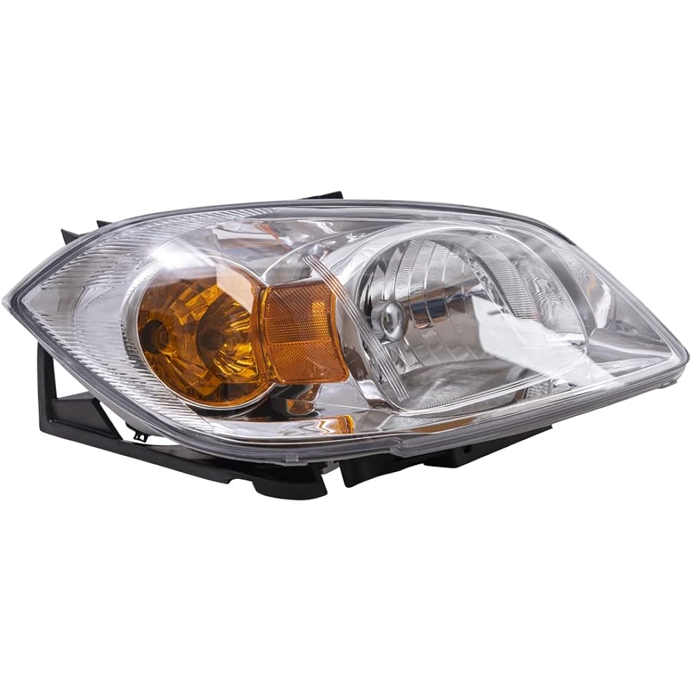 BROCK replacement driver and passenger seat set headlight clear lens with amber signal reflective plate 2005-2010 cobalt compatible