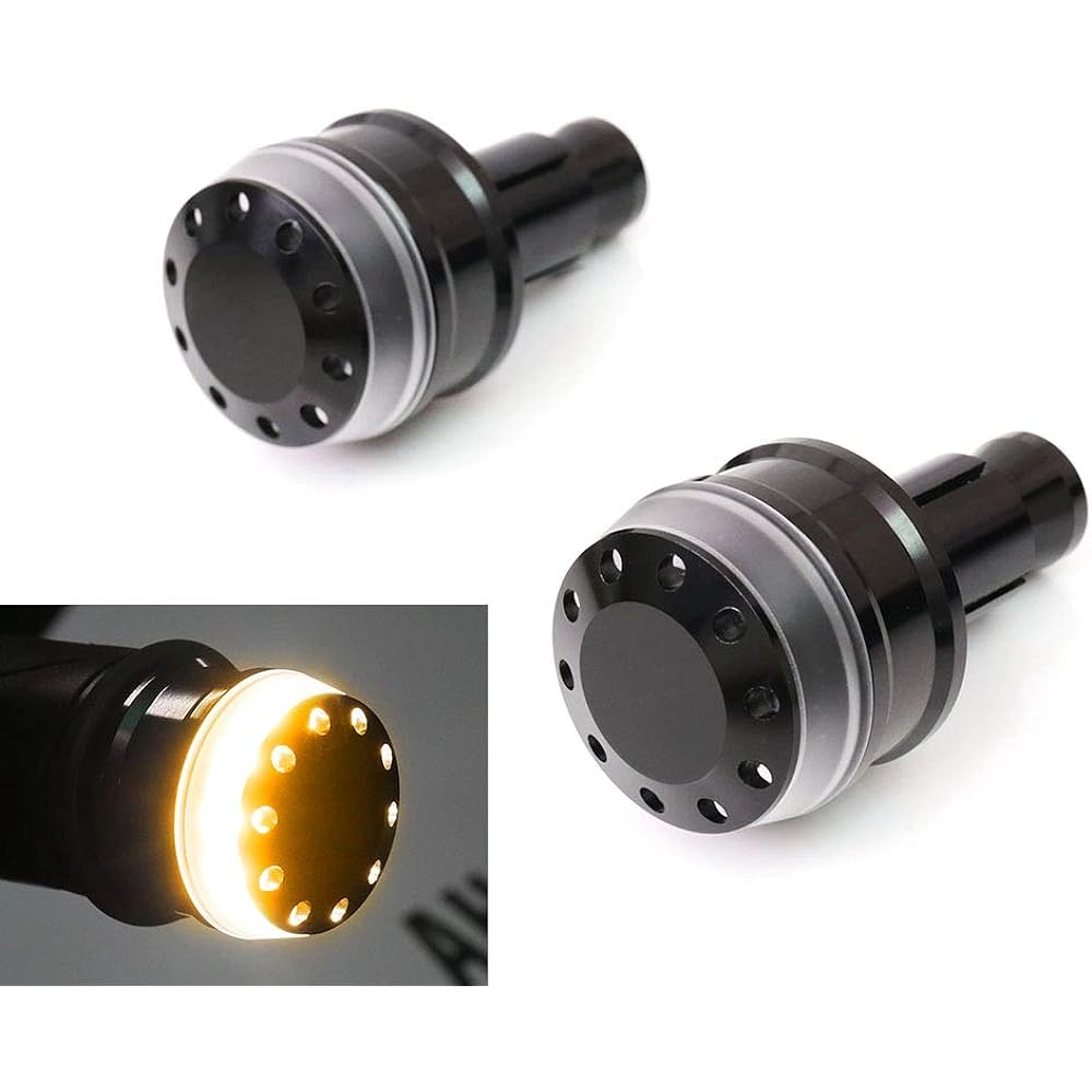 MC MOTOPARTS Black CNC Bar End Lighting Red Brake Light Compatible with MT-10 YZF-R 125 TDM900 XSR 700 900 MT-07 MT-09