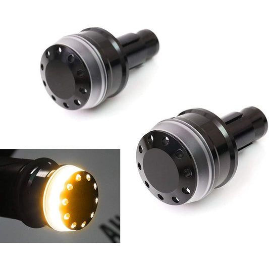 MC MOTOPARTS Black CNC Bar End Lighting Red Brake Light Compatible with MT-10 YZF-R 125 TDM900 XSR 700 900 MT-07 MT-09