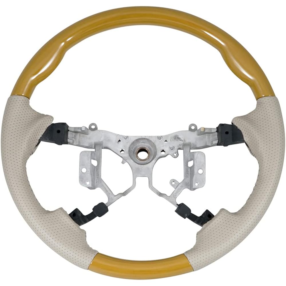 TRISTAR'S [Estima ACR50 GSR50 Series] Standard Steering Shift Knob Yellow Wood Grain Same Color SET