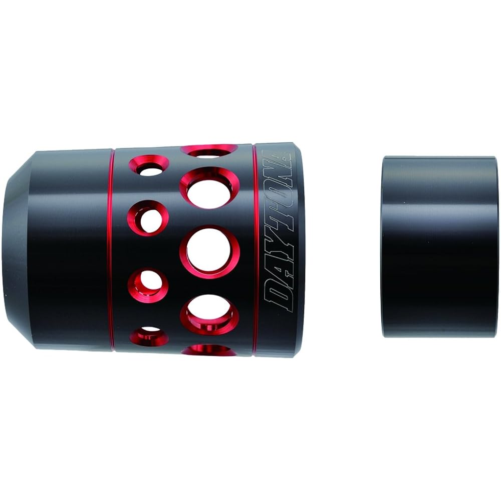 Daytona 94741 Premium Zone Motorcycle Bar End, Hollow Type, For Kawasaki M8, Red