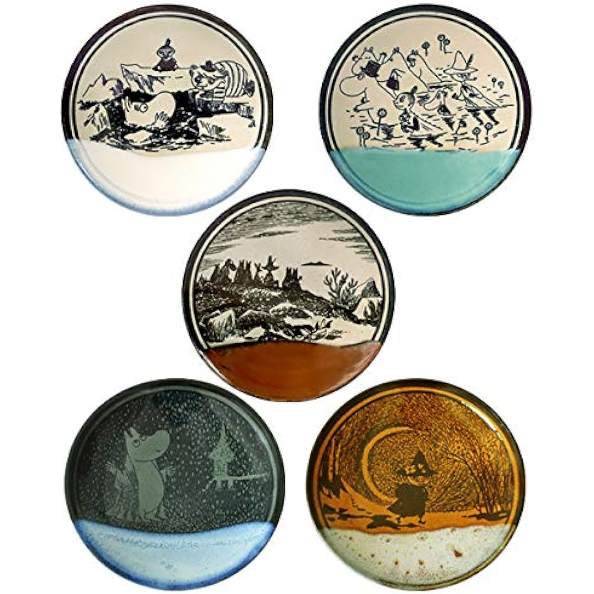 Moomin Amabro Mashiko Ware Set [Gosu] MOOMIN×amabro MASHIKO POTTERY-GLAZE- BOX SET ≪Set of 5≫ Tableware