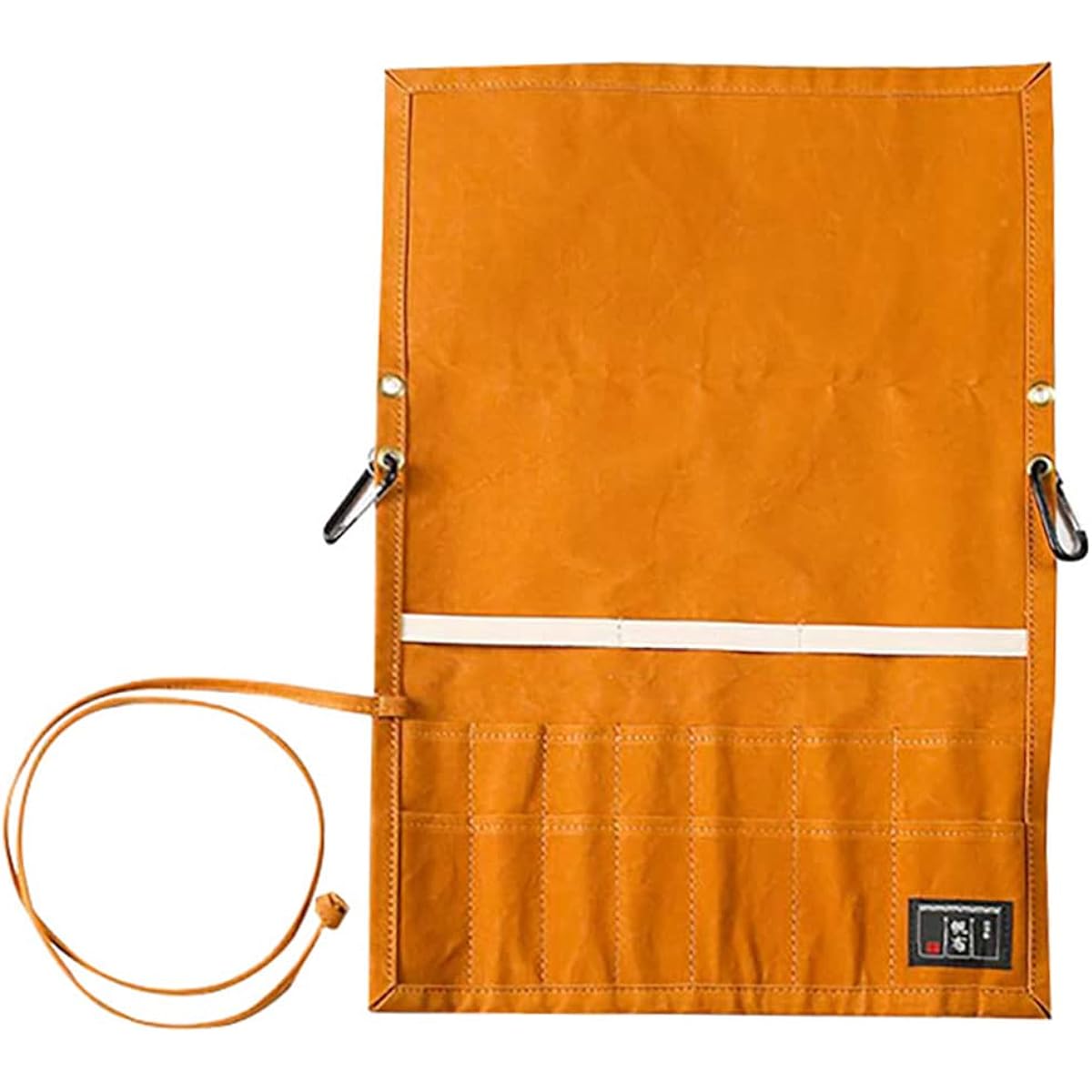 Hinomoto Canvas Outdoor Cutlery Case Camel (Canvas/Water Repellent/Made in Japan) Hanging Folding 14 Pockets Storage Bag Cloth