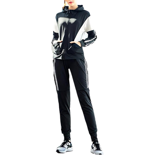 [VeroMan] Women's Jersey Top and Bottom Set, Long Sleeve Sportswear, 2-Piece Set, Gym ppi-wsi053