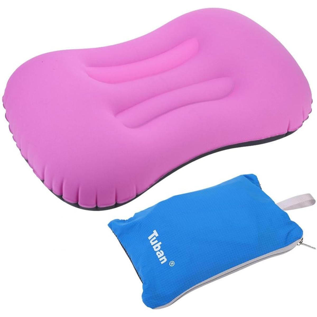 Air Pillow, Inflatable Pillow, Air Pillow, Portable Pillow, Camping Pillow, Elastic, Soft, Easy to Carry, Washable, For Travel/Camping/Outdoor Use, 4 Colors, Pink