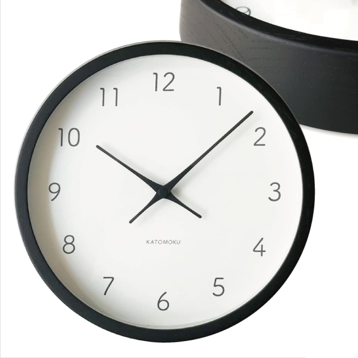 KATOMOKU Muku Clock 7 Radio Clock Continuous Second Hand Movement km-60BK Black φ306mm (SKP Radio Clock)
