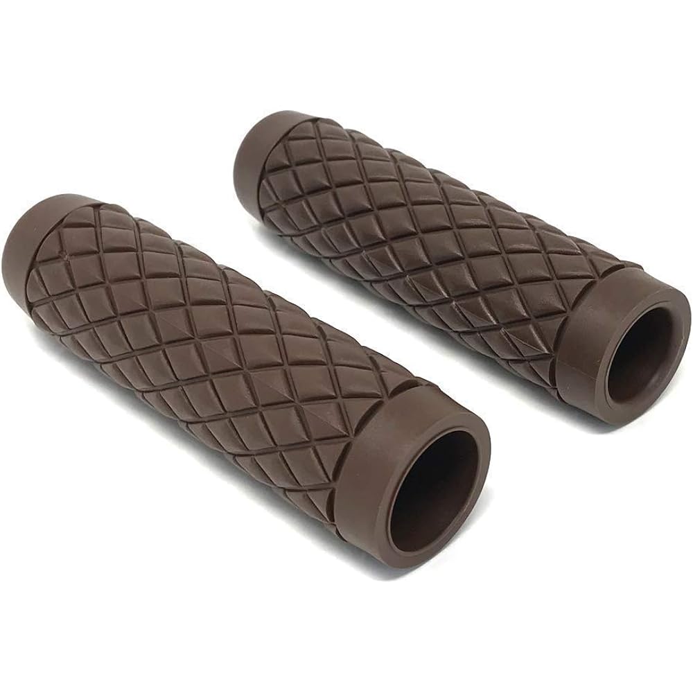 Motorcycle hand grip 22mm (7/8 inch) brown scrambler brat bike soft touch