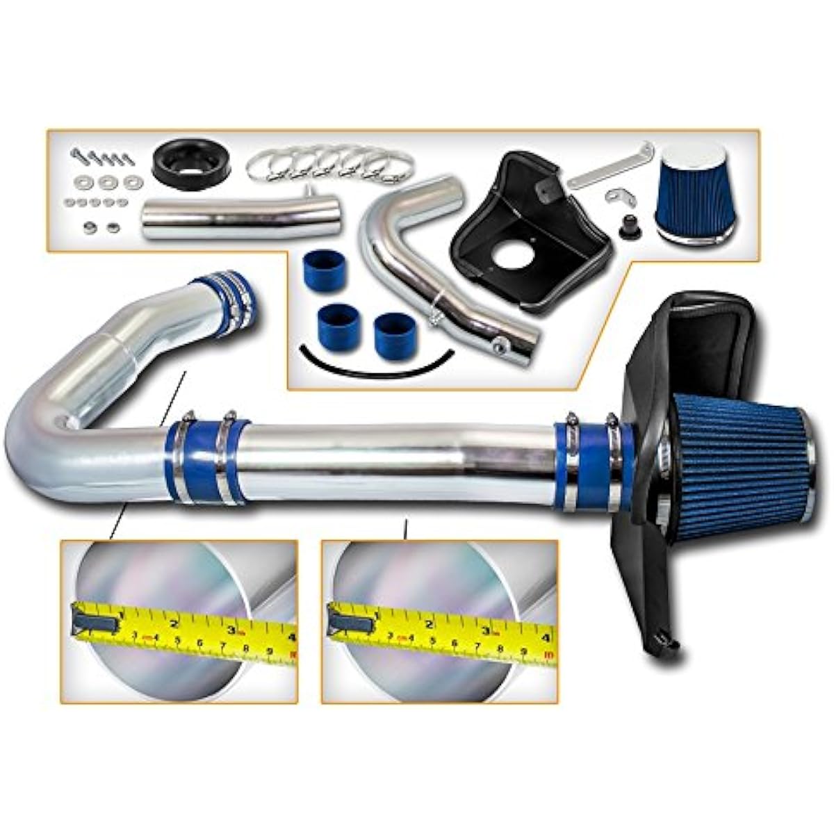 Cold air intake system heat shield kit+filter combo blue 11-21 Challenger/charger/criser 11 300/14-15 300c 3.6L V6