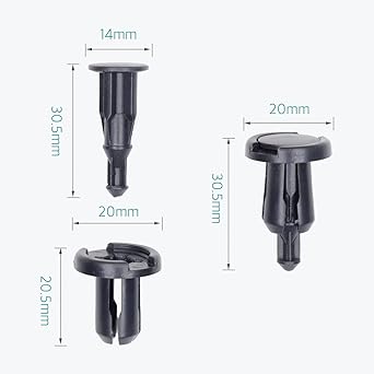 Lantee 10mm Front & Rear Bumper Push Type Retainer Rivet Clips & Fasteners for Honda 91503-SZ5-003 (20pcs)
