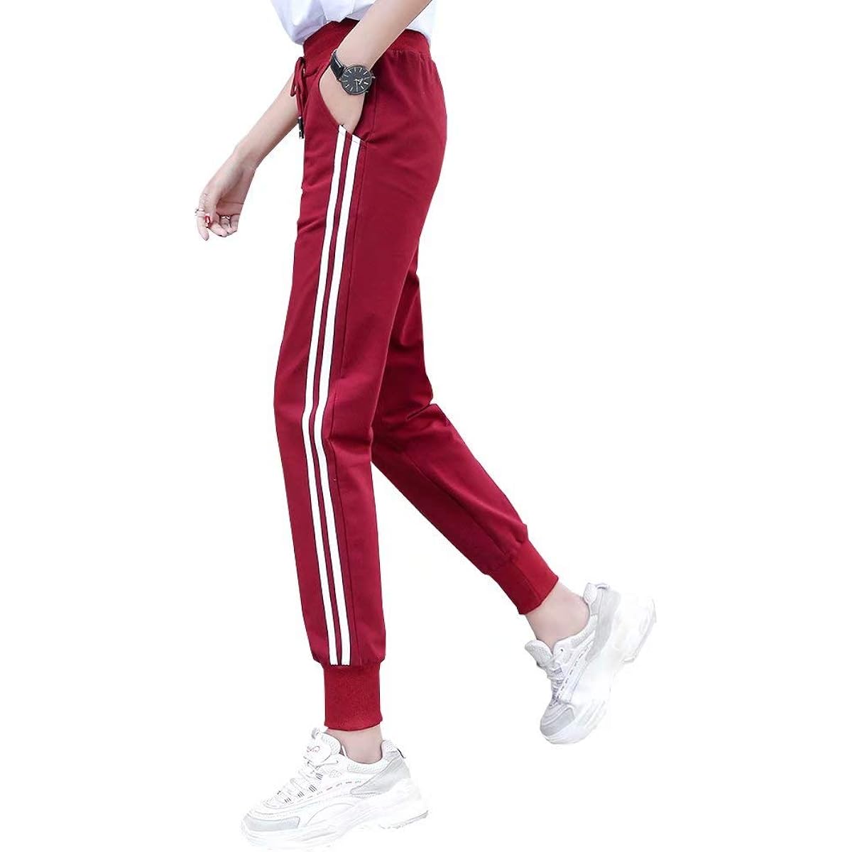 [Nesseo] Women's Jersey Bottom Sideline Sweatpants Jogger Pants Long Pants Sports Running