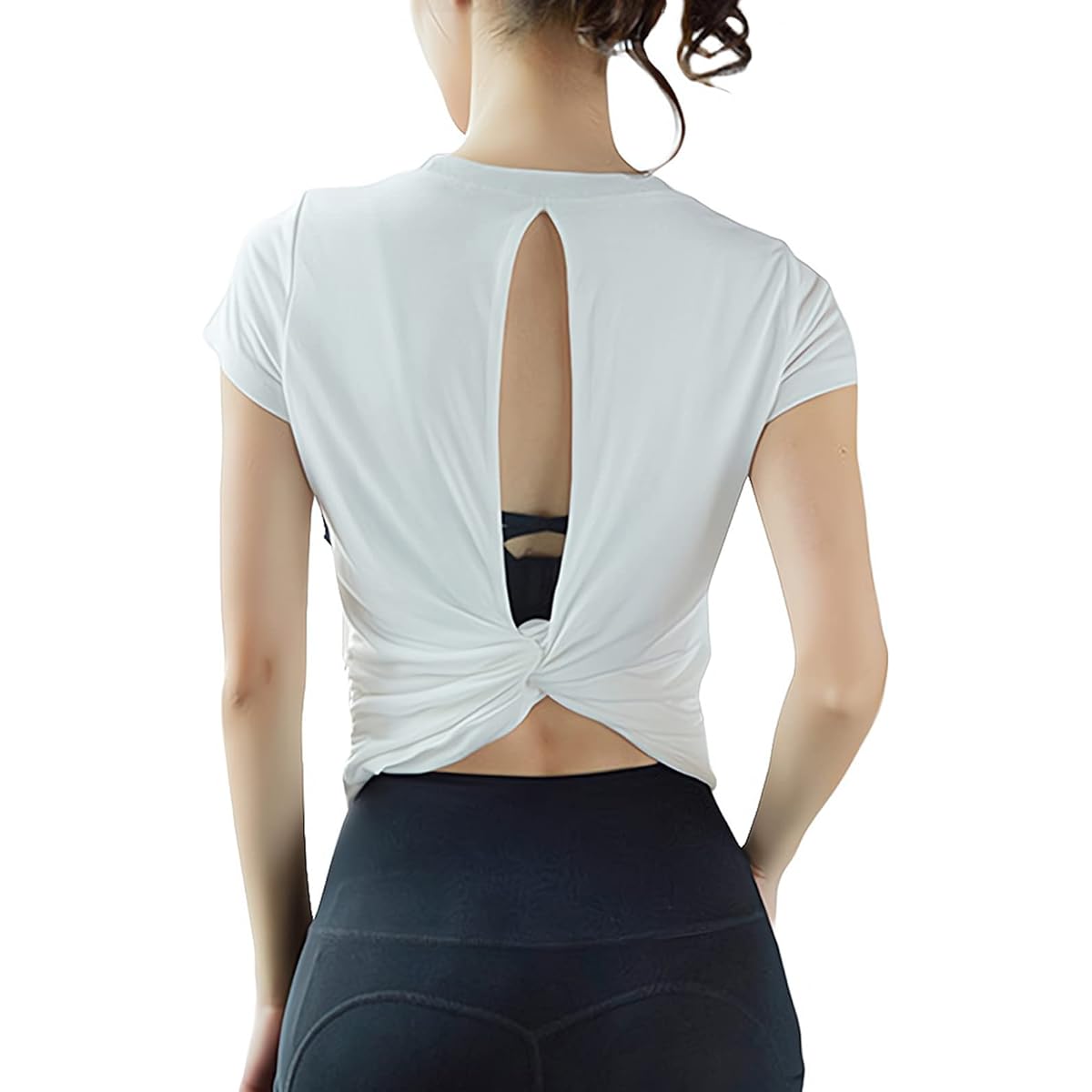 [VeroMan] Gym Wear Women's T-Shirt Stylish Tops Open Back ppi-ssd22