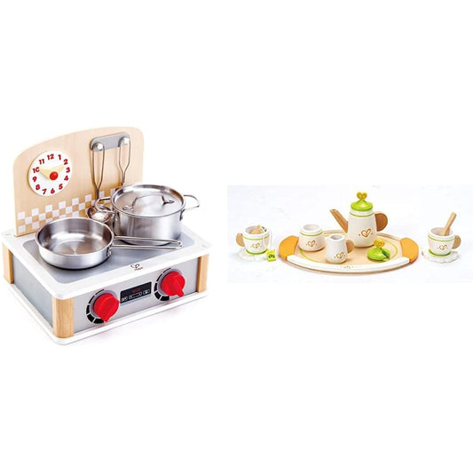 Hape Party with longed-for grill & stove E3151 & tea set E3124 [Set purchase]
