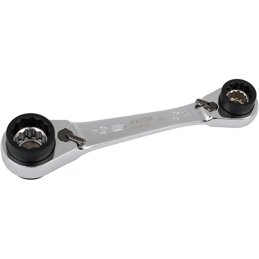 Jeffcom Multi 8 Socket Wrench Short Type Compatible with 8 Sizes DR-0819S Silver