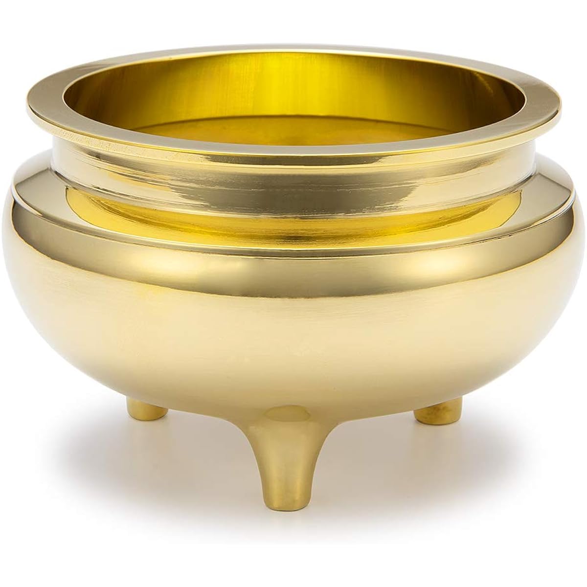 Buddhist altar shop Takita Shoten Buddhist altar accessories Incense burner Desktop incense burner Polished 3.5 dimensions Body diameter 10.3cm x Height 6.5cm Front incense burner for Buddhist altar Brass Incense stick holder Certificate included