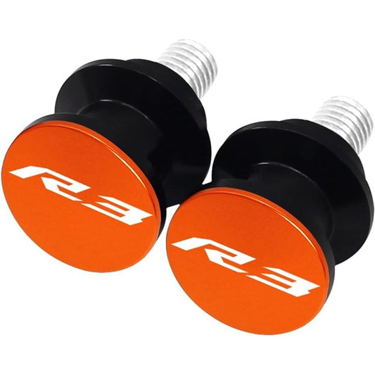 DOOREX Motorcycle Swingarm Spool Slider 6mm Swingarm Stand Screw Slider Protector For Yamaha YZF-R3 YZFR3 R3 R3 2015-2021 Swingarm Slider Spool (Size: Orange)