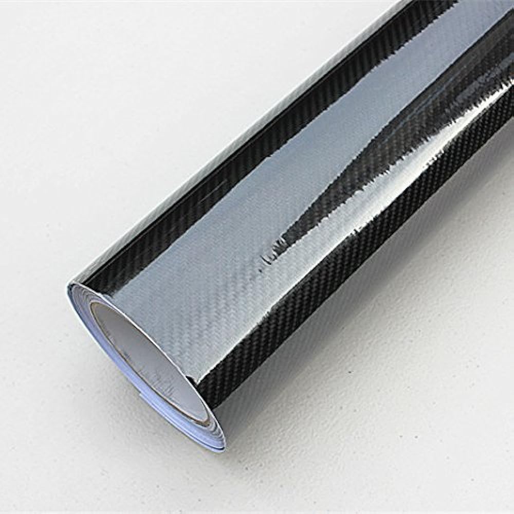 DIYAH High gloss 6D Black Carbon Fiber Vinyl Wrap Sticker Not Wrinkles Not included 120 inch x 60 inches / 10 feet x 5 feet