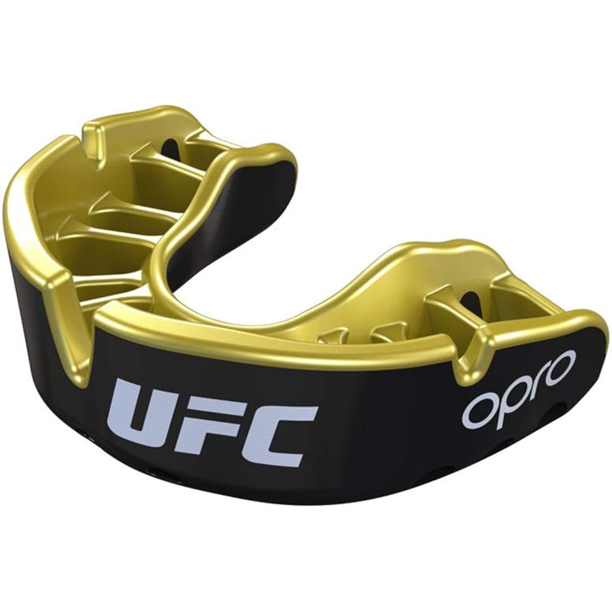 OPRO Mouthguard [Self-Fit (GEN4)/Gold Level] Sports Mouthpiece Made in the UK [Official Store] (For Adults, UFC/Metal Black & Gold)