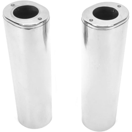 45963-97 Extended + 4 inch Plus 4 inch 1980-2013 Touring Harley Upper Fork Chrome Slider Cover Davidson Street Glide Road King 1986-2017 Softail Fat Boy Heritage Slim 1949-1984 0411 0013 04110013