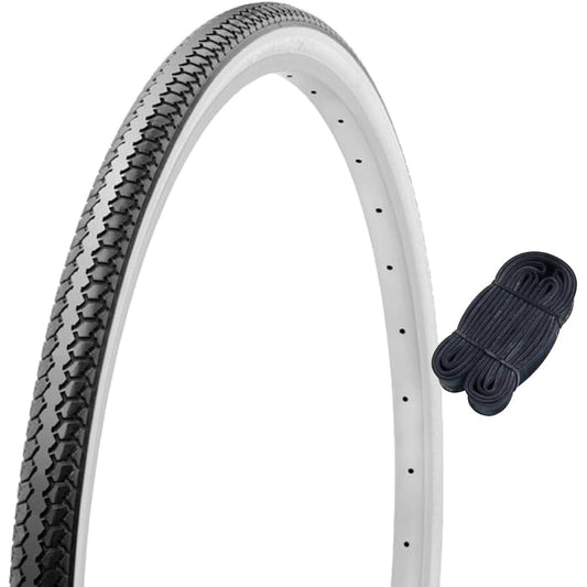 Shinko 27 inch bicycle tire 1.2mm thick tube set DEMING L/L 27×1 3/8 Black/White W/O SR078 60184