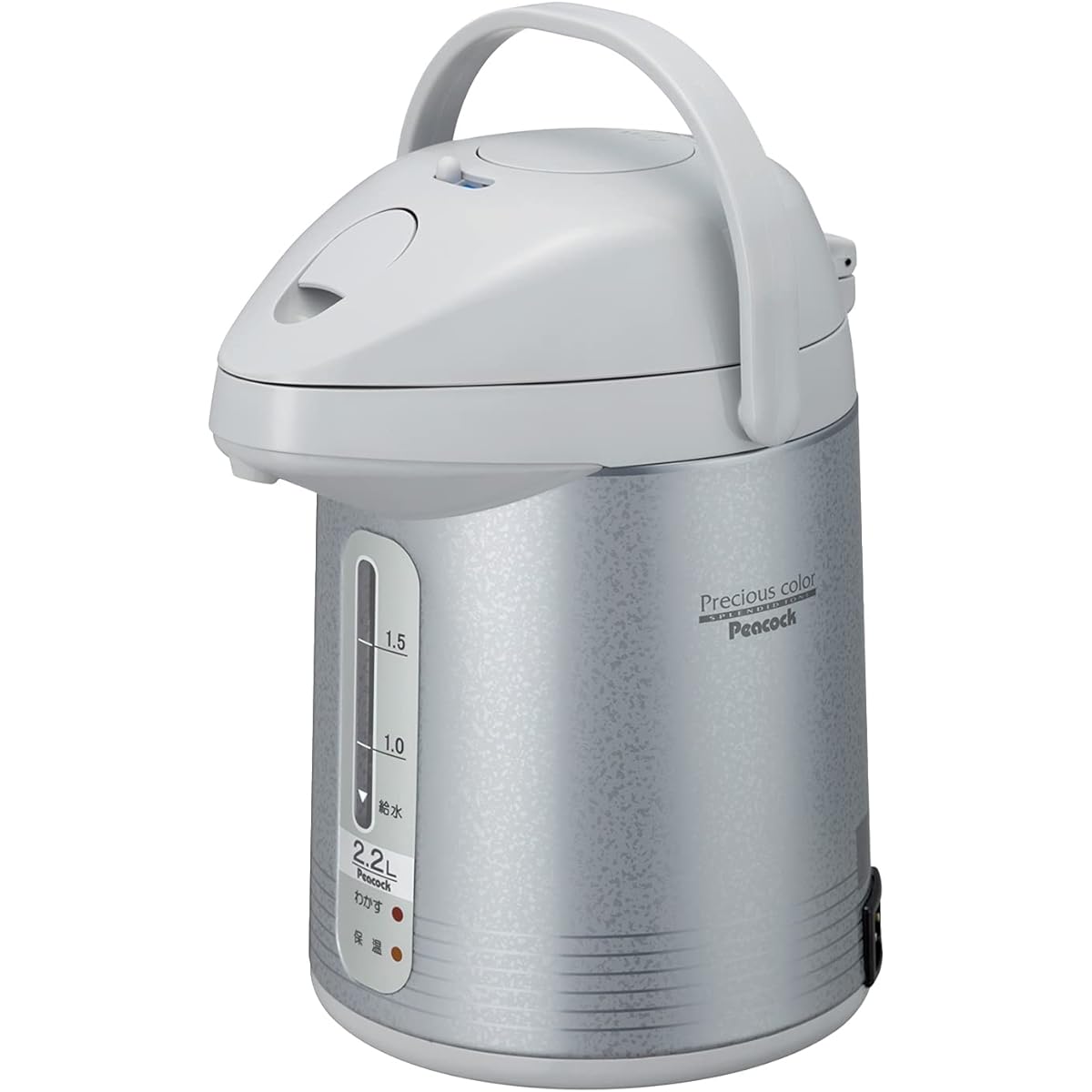 Peacock Electric Pot 2.2 Liter Water Boiler Electric Heat Retention Air Hot Water Heater Pot Gray WXP-22-HS