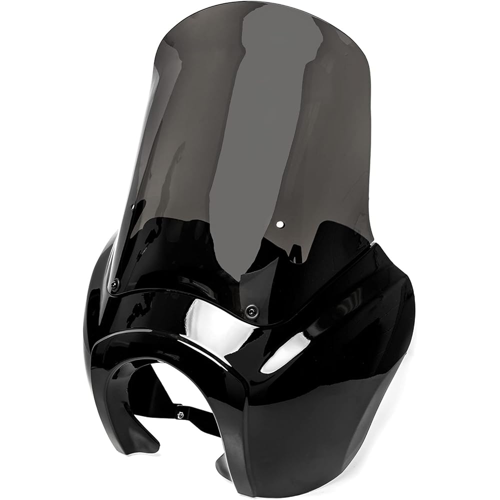 Krator Motorcycle Windshield Fairing Wind Deflector Motorcycle Accessories Smoke Windscreen Compatible with Harley-Davidson Dyna/Super Glide T-Sport FXDXT FXR & Softail FXBB/S FLSB FXLR/S
