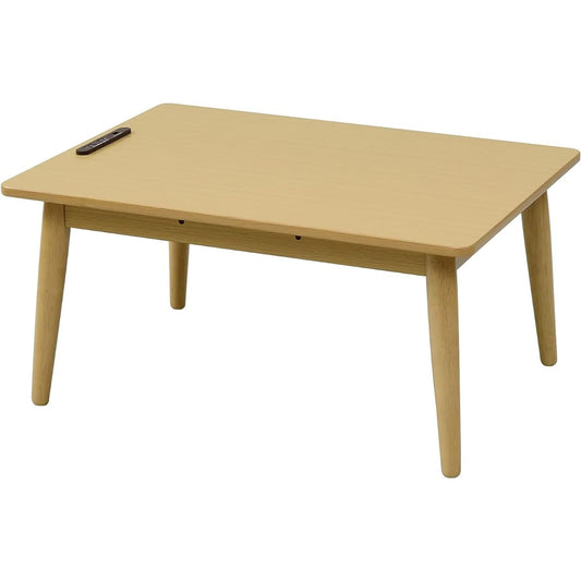 [Yamazen] Kotatsu Table, Width 80 x Depth 60cm, Rectangle, USB Outlet Tap Included, Intermediate On/Off Switch, Stepless Temperature Adjustment, Cord Storage Box Included, Natural Brown GRT-80601T(NB)