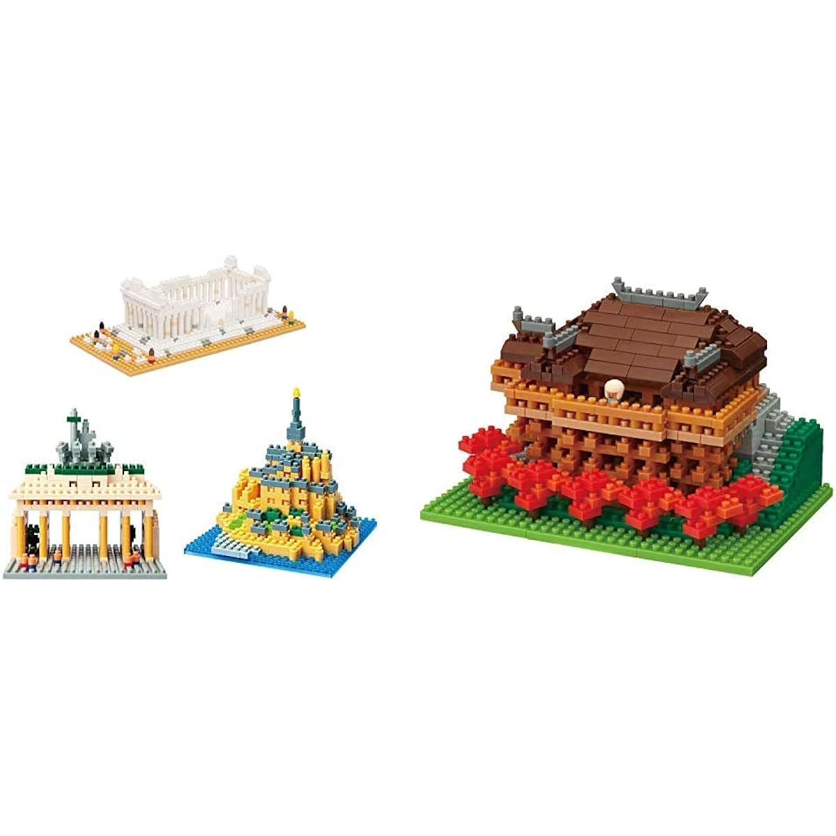 [Reprint version] [Includes overseas limited items] Nanoblock Scenery Collection Series Set Scenery of the World A001 & Nanoblock Kiyomizu-dera NBH_194 [Set purchase]