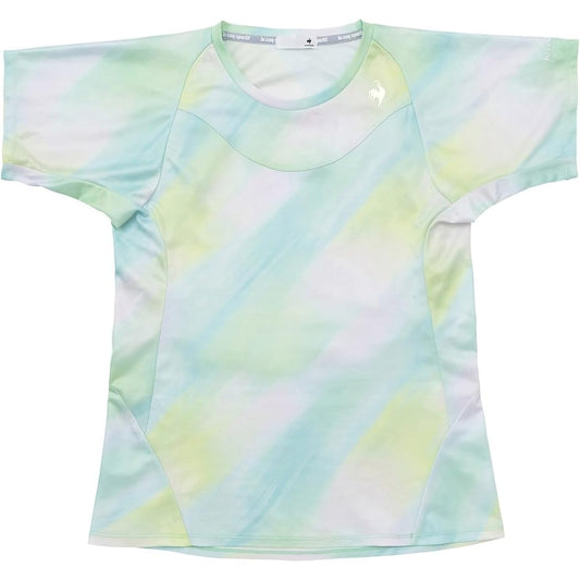 [Le Coq Sportif] Short Sleeve Game Shirt Aile forme Graphic Game Shirt Sweat Absorbent Quick Drying UV CUT (UPF50+) SUNSCREEN Short Sleeve JTA Approved Official All Over Pattern Women's