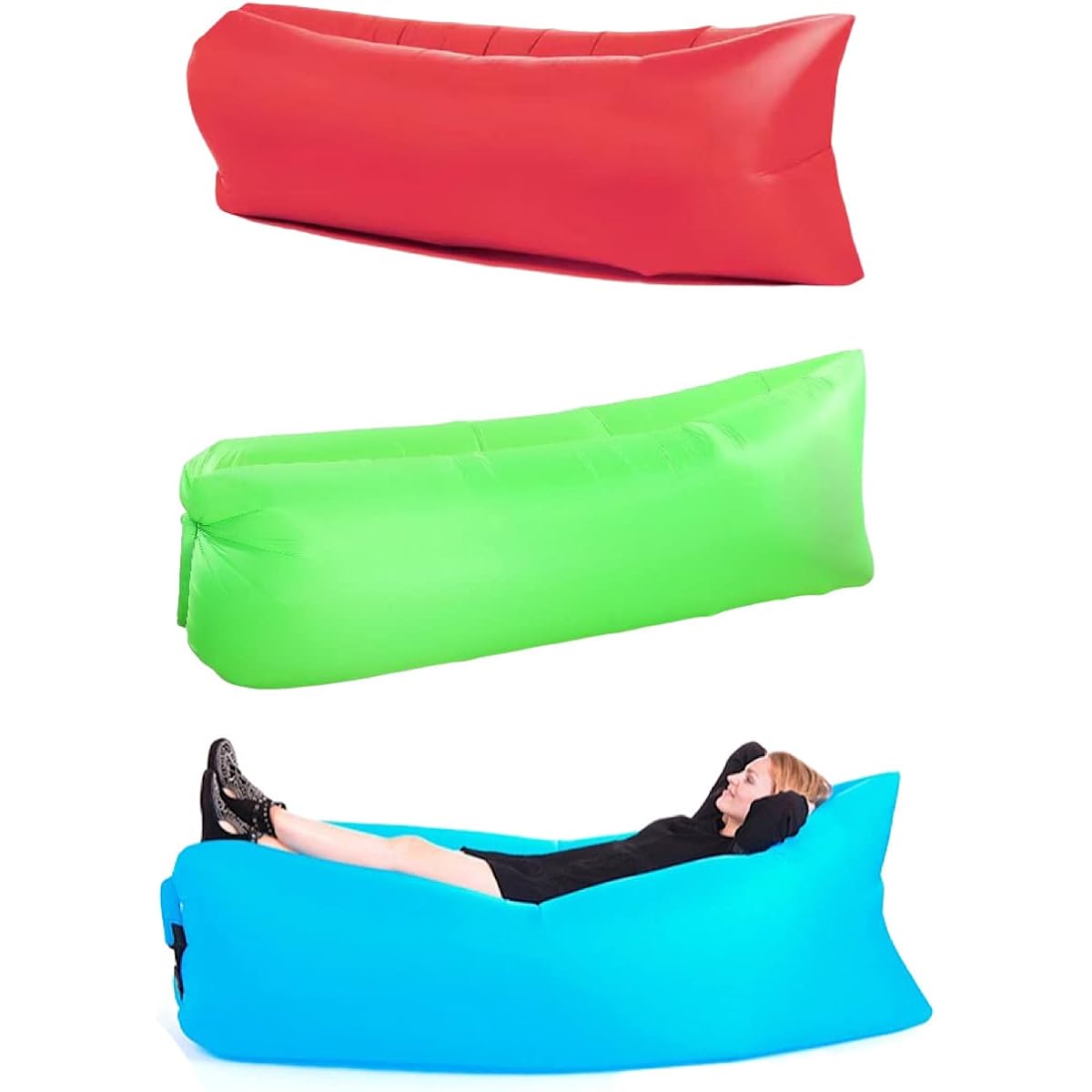 [Eesu cos] Air Mat Air Bed Air Chair Air Cushion Big Size Camping Outdoor Sea Pool Chair Float Cushion Bed Pillow Lightweight Portable (Red)
