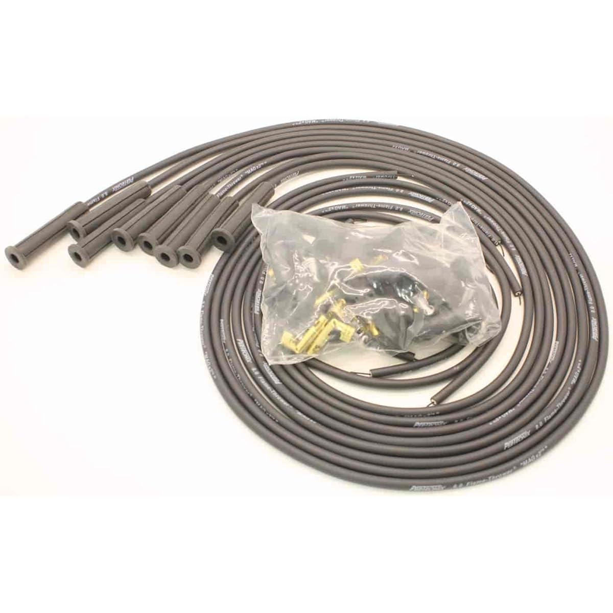 Pertronix 808280 Flame pitcher black 8mm universal 180 degree spark plug wire for 8 cylinders