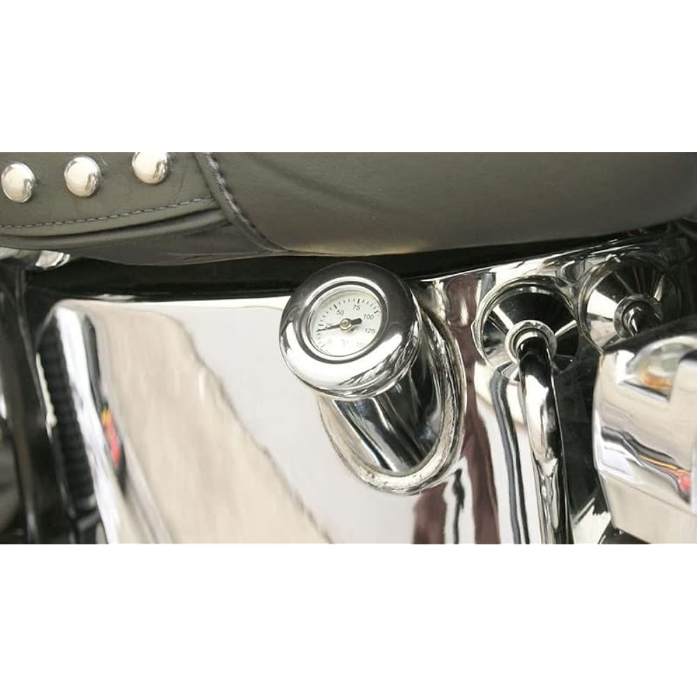 Kijima Motorcycle Bike Parts Dipstick Oil Temperature Gauge Softail ('00-'15) Chrome Bezel HD-04181