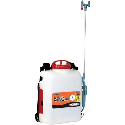 KOSHIN Backpack Type Dry Battery Sprayer Tank 7L Disinfection Expert DK-7D Single Model Uses 6 Dry Batteries (Sold Separately) Diaphragm Pump Disinfection Prevention Weeding Quiet Easy Home Use