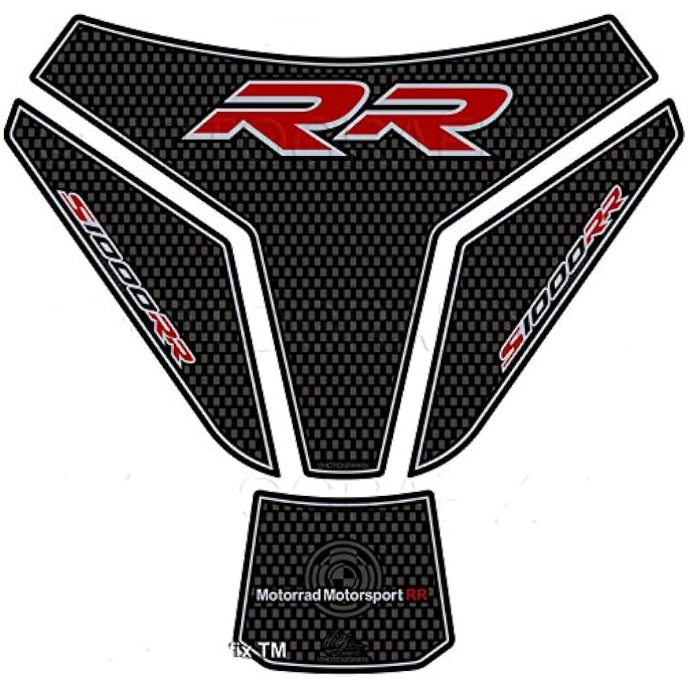 MOTOGRAFIX Tank Pad BMW S1000RR 15- Carbon (Color)/Silver/Red MT-TB023CSR