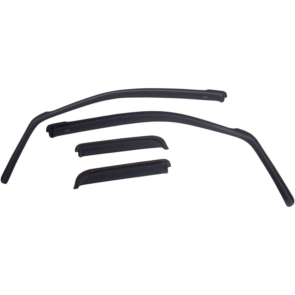 EGR 575005555 Inch Channel Window Visor Front and Rear Set Mat Black Finish some Jeep models