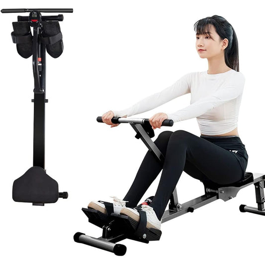 Rowing machine, rowing exercise equipment, 12 level load adjustment, muscle training, aerobic exercise machine, rowing training machine, allows you to exercise while doing it, easy to assemble, quiet...