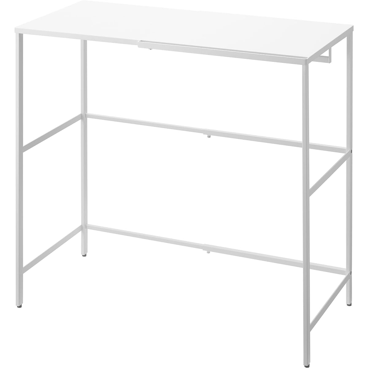 Yamazaki Jitsugyo 4370 Telescopic Carry Case Top Rack, White, Approx. W51-92 x D48 x H85cm, Tower Suitcase Storage Rack, Shelf with Hook, Effective Use of Space 4370