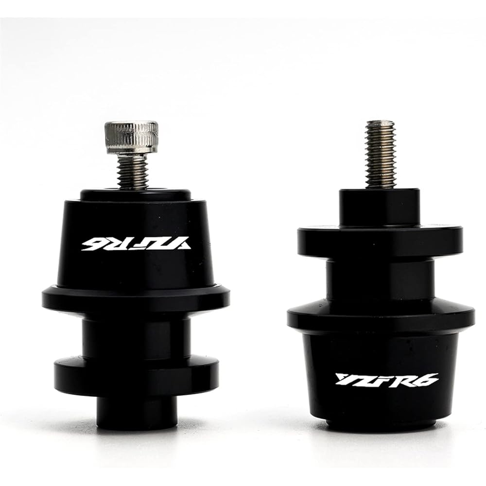 DEMUR Motorcycle Swingarm Spool Slider 6mm Swingarm Stand Screw Slider Protector For Yamaha Yzf R6 YZF-R6 2000-2021 2020 Swingarm Slider Spool (Size: X Black)