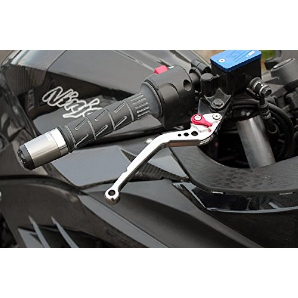 SSK Long Adjust Lever Clutch & Brake Set Lever Body: Titanium Adjust: Red NINJA H2/H2R KA0406708-RD