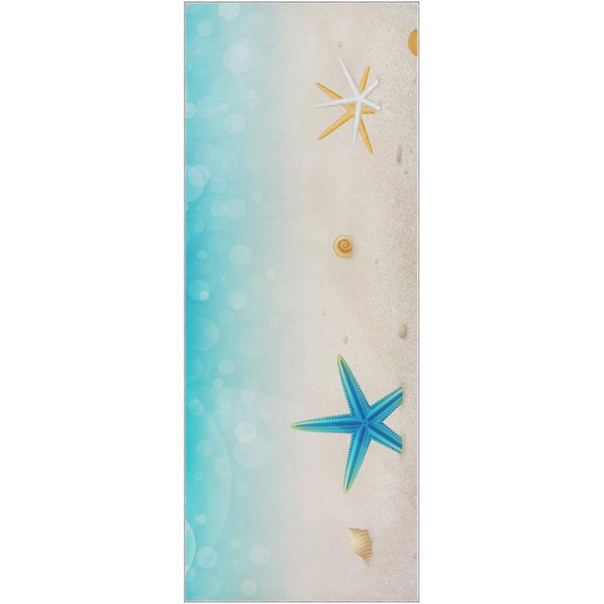 Akiraki Yoga Towel Yoga Rug Anti-Slip Hawaii Sea Star Natural Scenery Cute Sandy Beach Yoga Mat Foldable Non-Slip Lightweight Quick Drying Sweat Absorbent Outdoor Hot Yoga Storage Bag Included