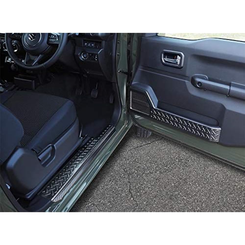 Samurai Produce Suzuki Jimny JB64 Jimny Sierra JB74 Side Step Scuff Plate & Inner Door Protection Cover Banded Steel Plate 4P Black Hairline