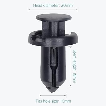 Lantee 10mm Front & Rear Bumper Push Type Retainer Rivet Clips & Fasteners for Honda 91503-SZ5-003 (20pcs)