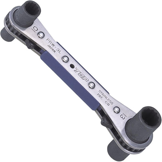 TOP Industrial (TOP) Raklatch 8x10mm 12x13mm 4 sizes Plate ratchet 20° feed Final tightening possible Electrical work PRW-3L Tsubame-Sanjo Made in Japan *6 pieces included