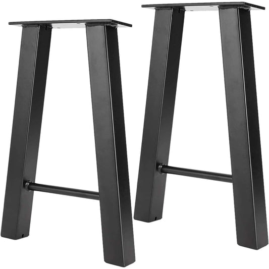 8MILELAKE Iron Legs Set of 2 Iron Legs Square Iron Legs Dining Table Legs Iron Leg Parts Table Legs Bench Legs Furniture Legs Replacement Feet DIY (H Type - 40cm)
